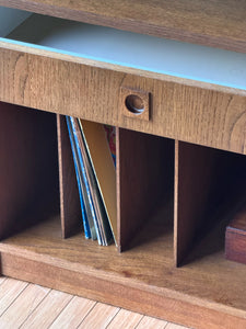 Vintage Walnut Tall Media Stand/Bookcase
