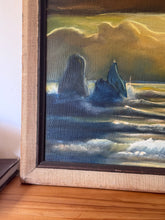 Load image into Gallery viewer, Vintage Original Seascape on Canvas
