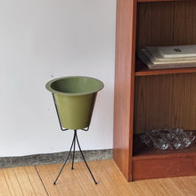 Load image into Gallery viewer, Vintage MCM Green Planter w/ Stand