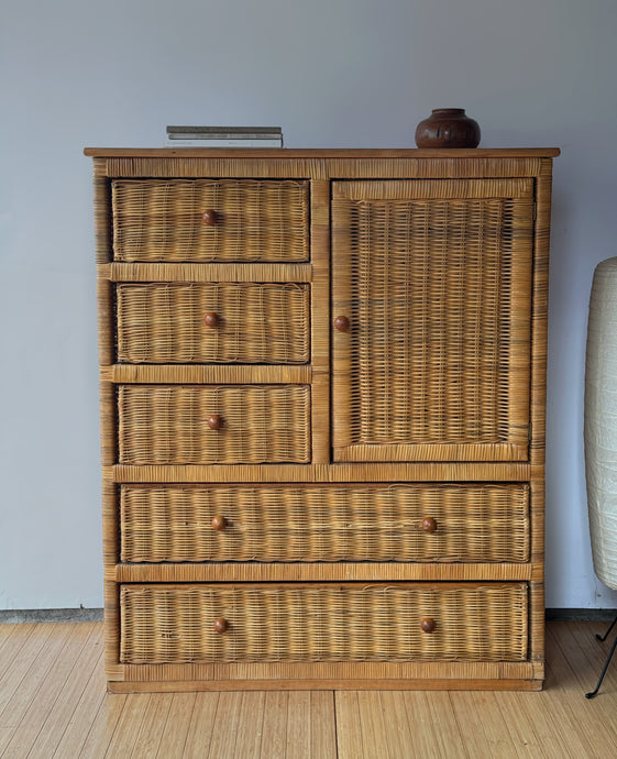 1970's Wicker Wardrobe