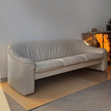 Load image into Gallery viewer, Vintage Post Modern Beige Leather Sofa