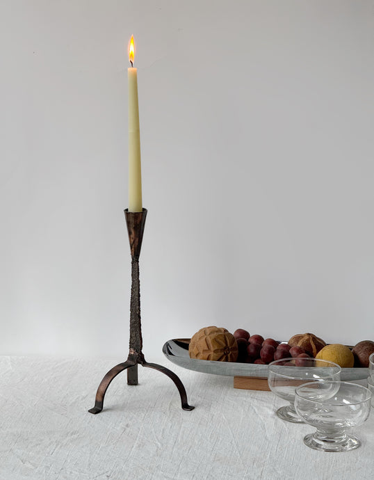 Brutalist Copper Candle Holder