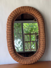 Load image into Gallery viewer, 1970's Wicker Mirror