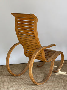 Vintage Sculptural Wooden Statement Chair