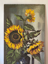 Load image into Gallery viewer, Vintage MCM Impressionist Sunflower Still Life Print Th. Lehner