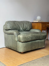 Load image into Gallery viewer, Vintage Henrendon Green Leather Club Chair