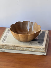 Load image into Gallery viewer, 1980’s Hand-turned Scalloped Wooden Bowl