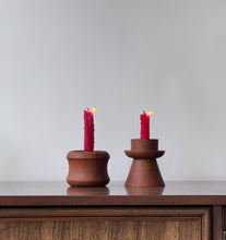 Load image into Gallery viewer, Vintage Danish Teak Candle Holders