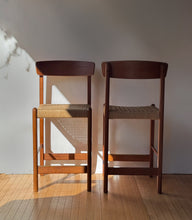 Load image into Gallery viewer, Vintage Teak Barstools w/ Rope Seats
