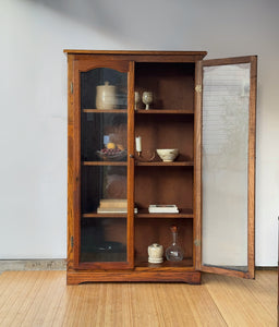 Antique Tall Wooden Display Cabinet