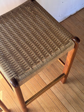 Load image into Gallery viewer, Vintage Teak Barstools w/ Rope Seats