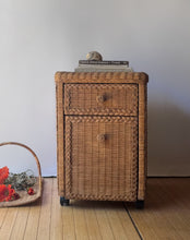 Load image into Gallery viewer, Vintage Wicker File Cabinet