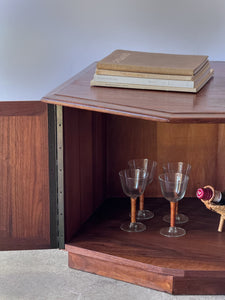 1970's Walnut Storage End Table