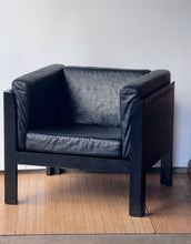 Load image into Gallery viewer, Vintage Black Postmodern Leather Chair by Brian Kane