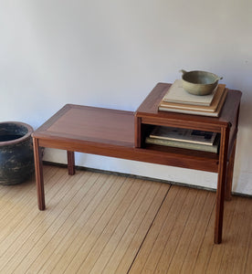 Vintage Danish Teak Telephone Bench