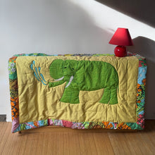 Load image into Gallery viewer, Vintage 1970's Jungle Animal Quilted Baby Blanket