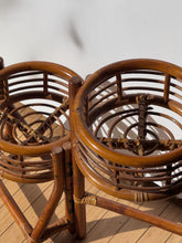 Load image into Gallery viewer, Folding Tiered Rattan Plant Stand