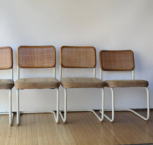 Set of 4 1970's Cantilever Cane Dining Chairs
