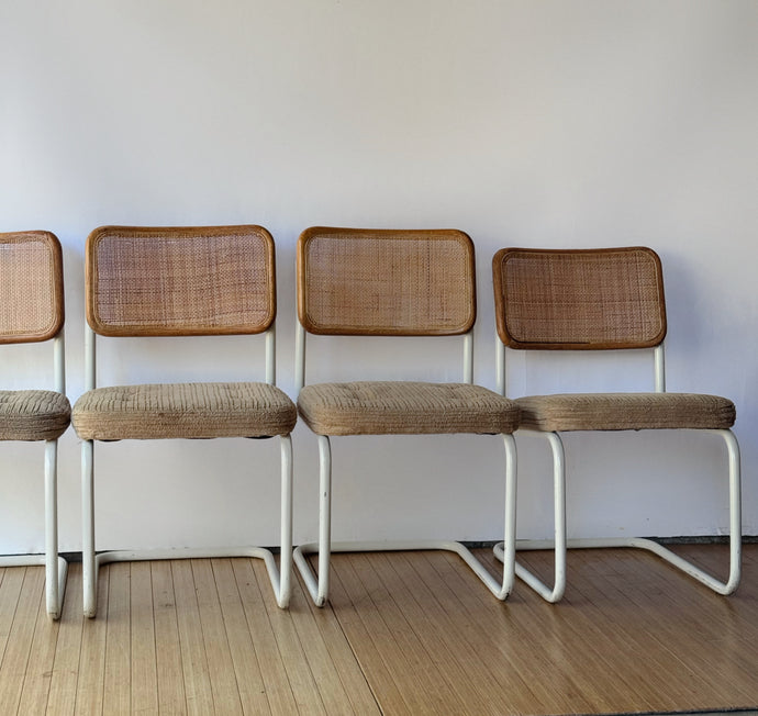 Set of 4 1970's Cantilever Cane Dining Chairs