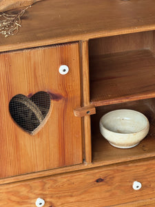Antique Handcrafted Childs Primitive Hutch