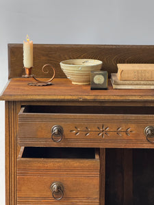 Antique Oak Wooden Cabinet/ 1900's Early Washstand