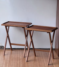 Load image into Gallery viewer, Vintage Teak Collapsable Trays