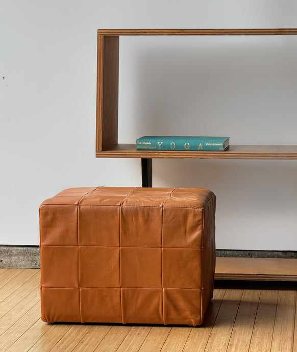 1970’s Danish Leather Square Pouf/Ottoman