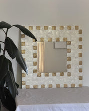 Load image into Gallery viewer, Vintage Checkered Capiz Shell Mirror