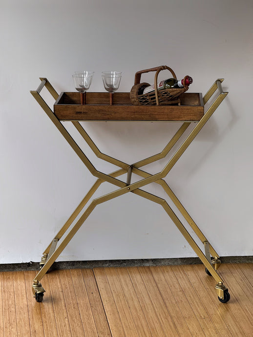 Modern Bar Cart on Wheels