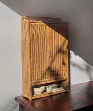 Load image into Gallery viewer, Vintage Wicker Wall Cabinet