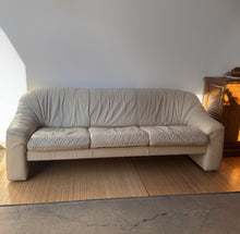 Load image into Gallery viewer, Vintage Post Modern Beige Leather Sofa