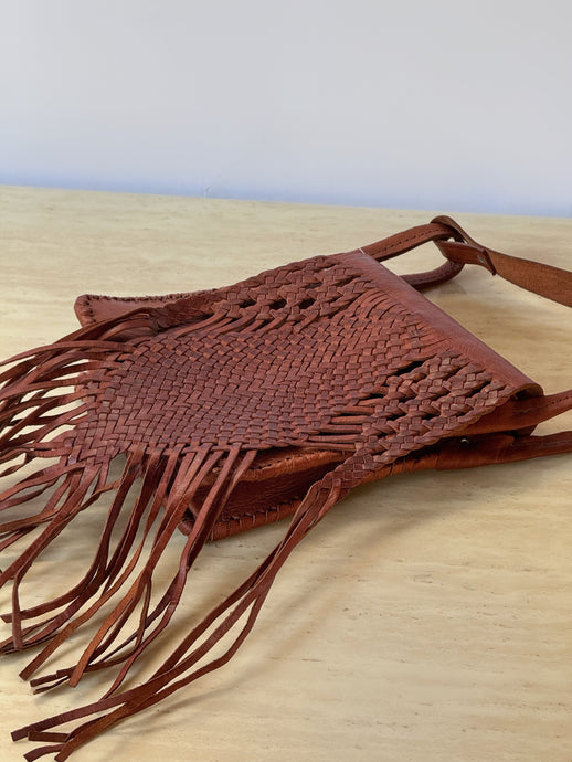 Woven Leather Crossbody