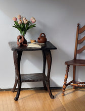 Load image into Gallery viewer, Vintage Handcrafted Tooled Wooden End Table