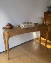 Load image into Gallery viewer, Vintage Wicker Console Table