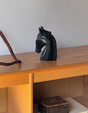 Load image into Gallery viewer, Vintage Black Soapstone Carved Horse Head Sculpture