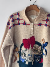 Load image into Gallery viewer, Vintage Christmas Sweater with Kittens
