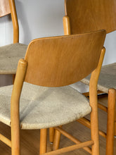 Load image into Gallery viewer, Vintage Danish Set of 6 Beechwood Chairs