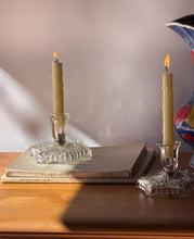Load image into Gallery viewer, Pair of Antique Crystal Cut Candle Holders