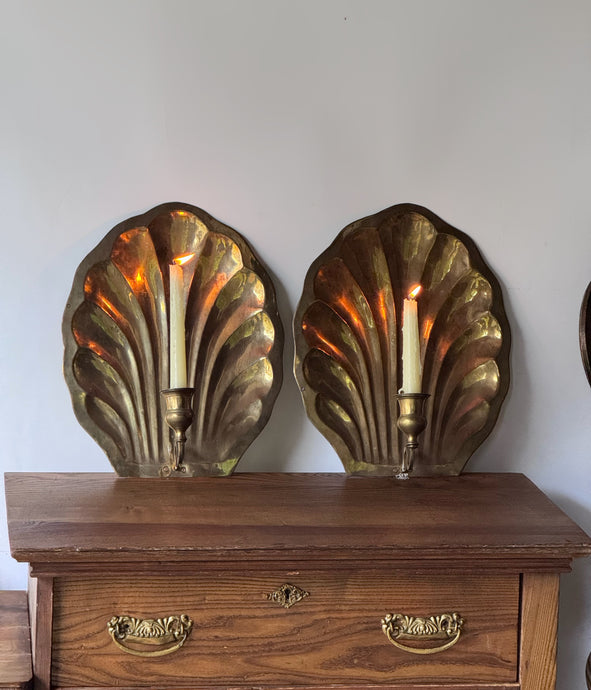 XL Vintage Brass Candle Wall Sconces