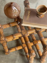 Load image into Gallery viewer, Vintage Faux Bamboo Glass Table