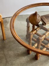 Load image into Gallery viewer, Vintage Faux Bamboo Glass Table
